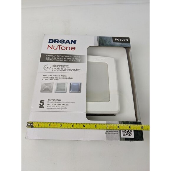 Broan NuTone Quick Install Bathroom Fan Replacement Cover W/ Light Model FG500N - Picture 10 of 11